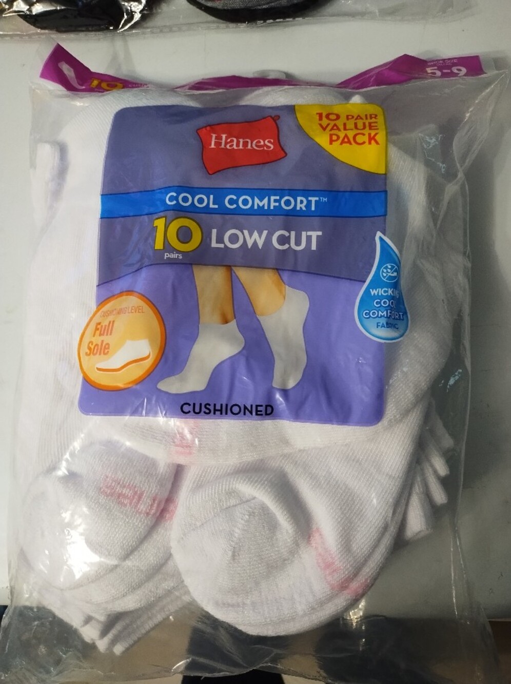 New Hanes Women's Cool Comfort White Low Cut Cushioned Athletic Socks - 10 Pack